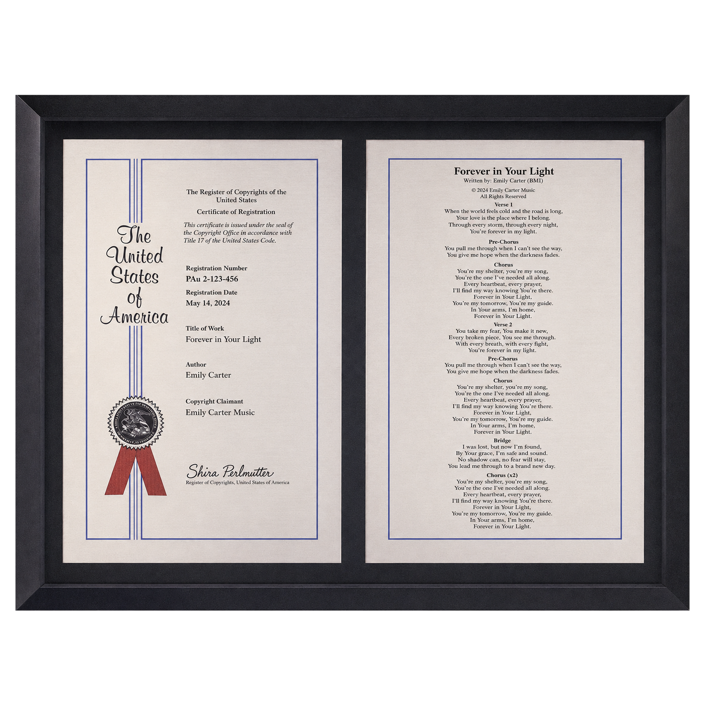 Double-Panel Copyright Premier Plaque